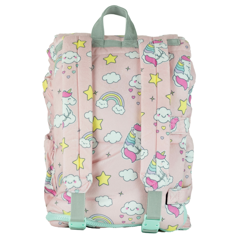 Sleep-n-Pack: Packable Little Kid's Sleeping Bag & Backpack, Cozy Mink, Unicorns