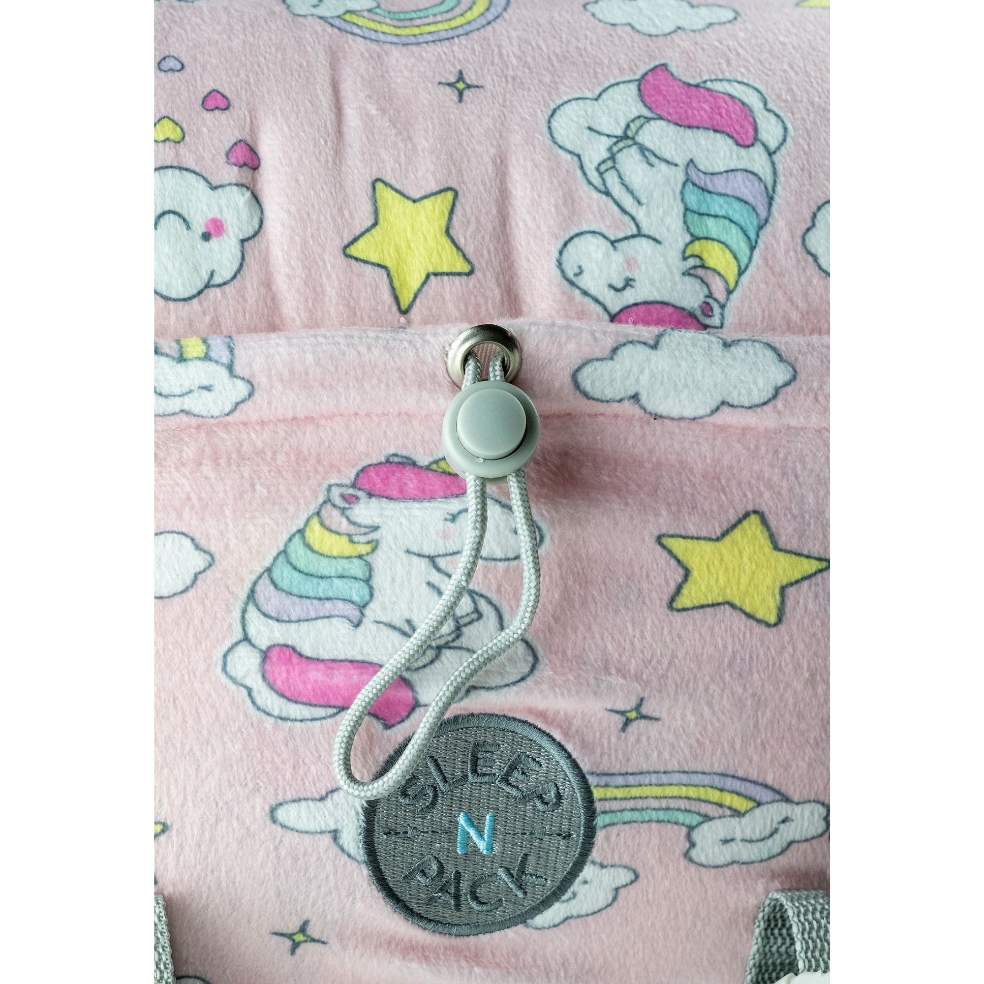 Sleep-n-Pack: Packable Little Kid's Sleeping Bag & Backpack, Cozy Mink, Unicorns