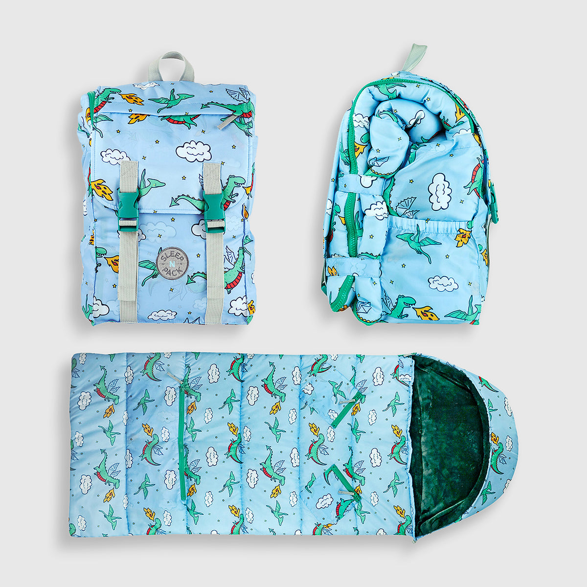 Sleep-N-Pack: Packable Sleeping Bag, Little Kid 3-6 yrs - Dragons