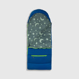 Sleep-N-Pack: Packable Sleeping Bag, Little Kid 3-6 yrs - Surfer Blue/Glow In The Dark Moon & Stars