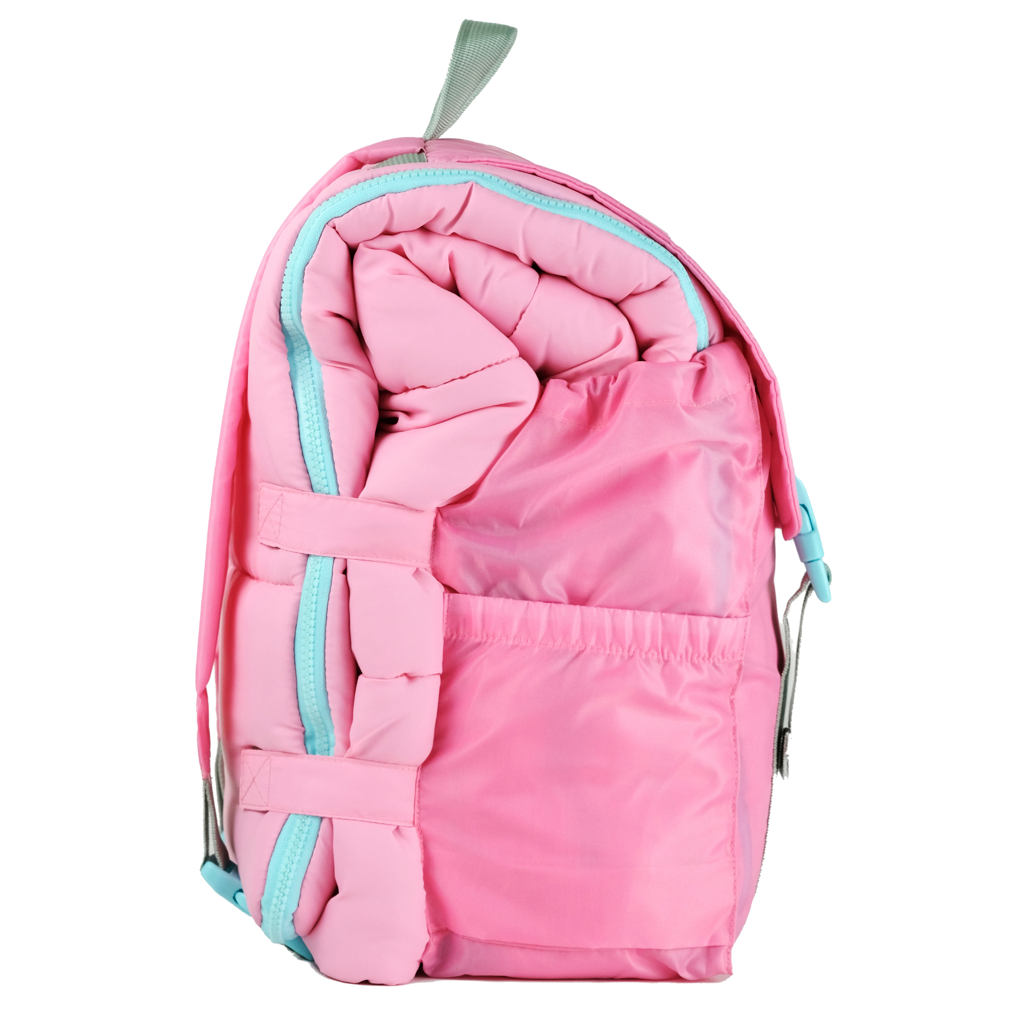 Sleep-N-Pack: Packable Sleeping Bag, Little Kid 3-6 yrs - Cosmos Pink/Glow-In-The-Dark Hearts