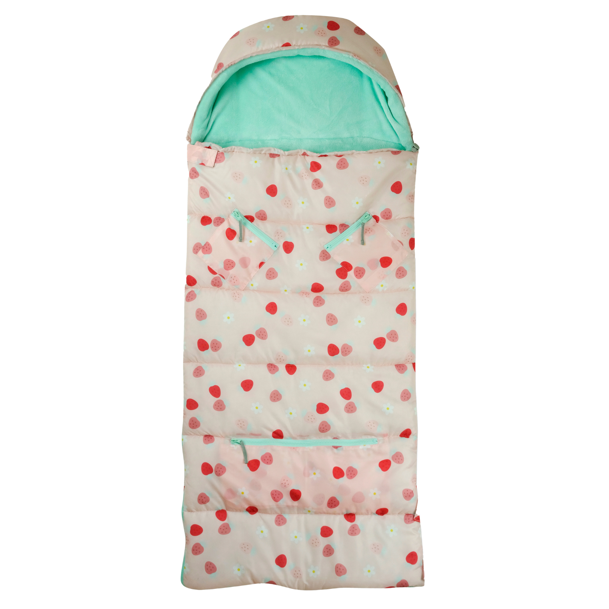 Sleep-N-Pack: Packable Sleeping Bag, Little Kid 3-6 yrs - Strawberries & Daisies