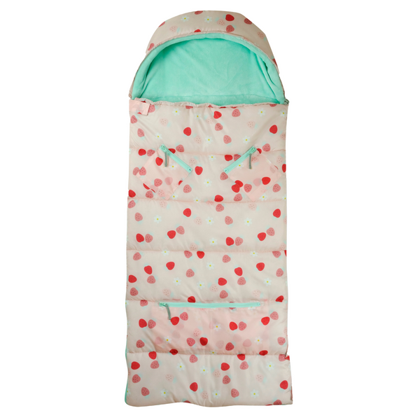 Sleep-N-Pack: Packable Sleeping Bag, Little Kid 3-6 yrs - Strawberries & Daisies