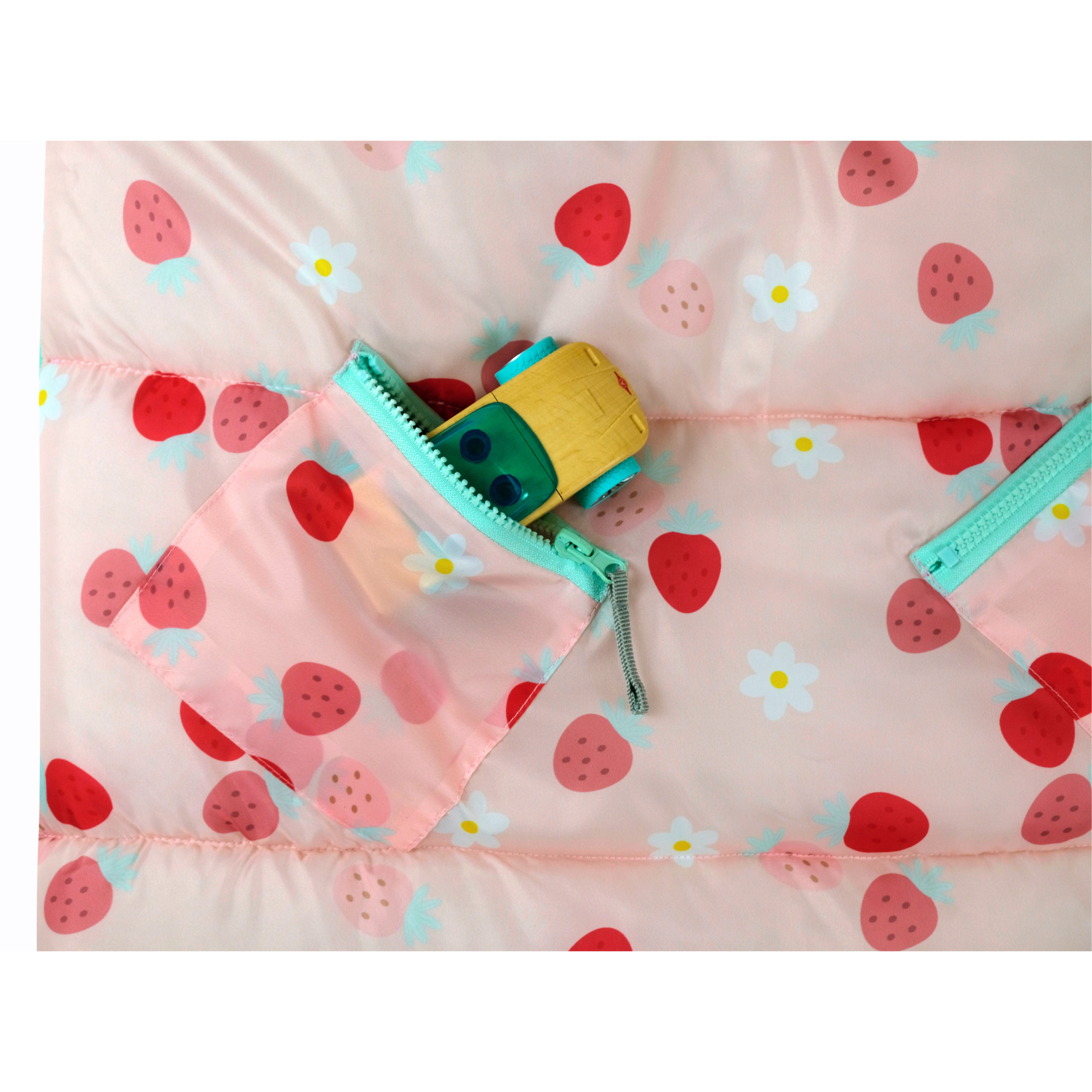 Sleep-N-Pack: Packable Sleeping Bag, Little Kid 3-6 yrs - Strawberries & Daisies