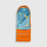Sleep-N-Pack: Packable Sleeping Bag, Little Kid 3-6 yrs - Tangelo/Glow-In-The-Dark Dinosaurs