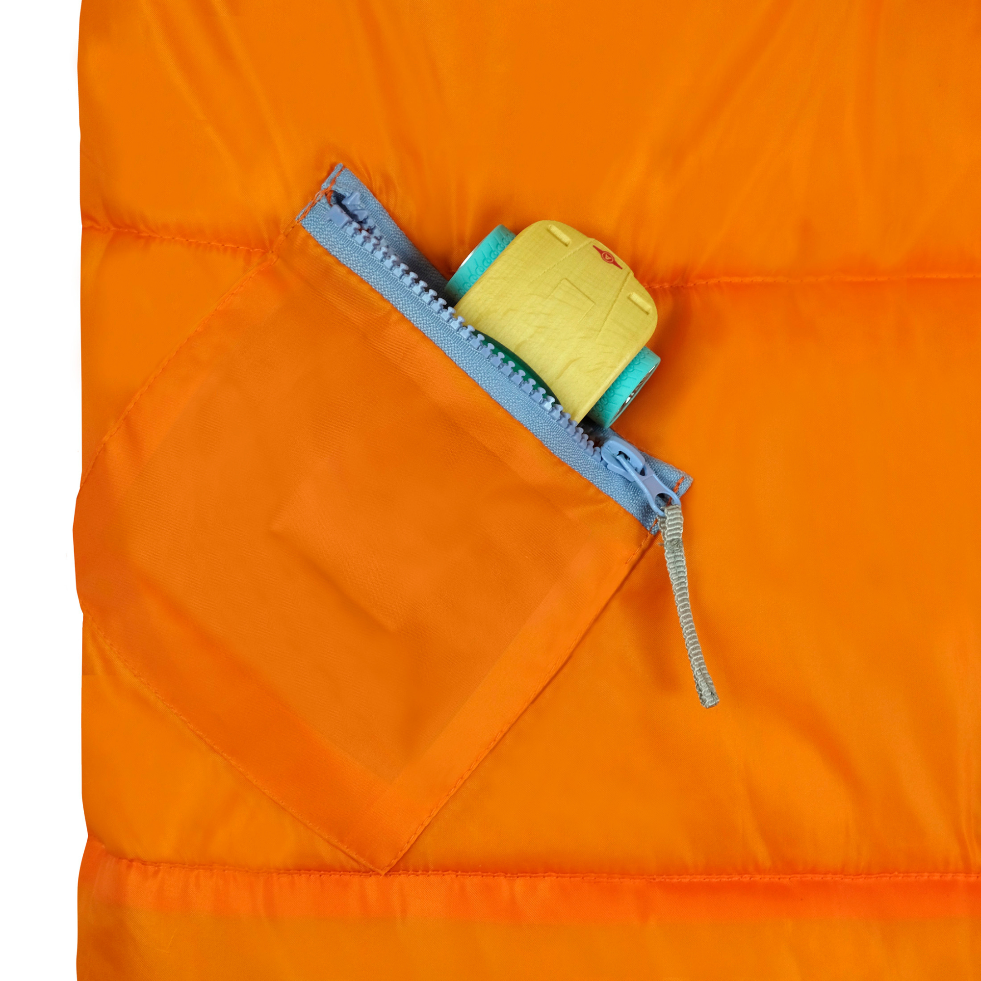 Sleep-N-Pack: Packable Sleeping Bag, Little Kid 3-6 yrs - Tangelo/Glow-In-The-Dark Dinosaurs