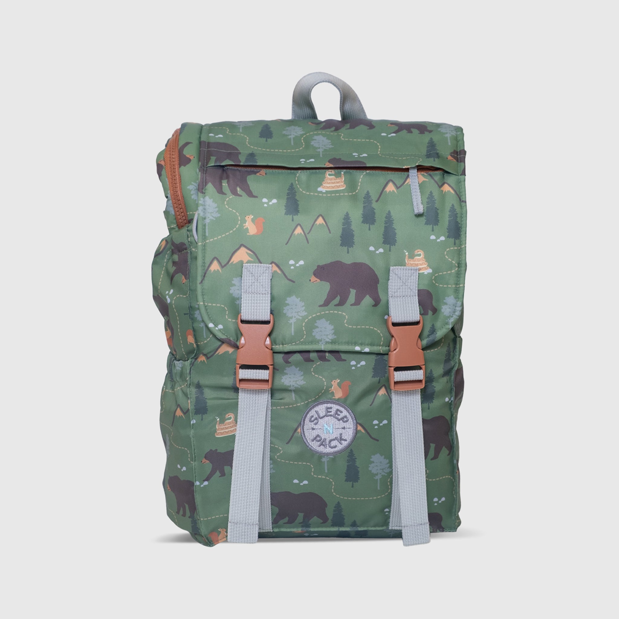 Sleep-N-Pack™ – Little Kid Size | Pals in Print: Camping Bears Trail