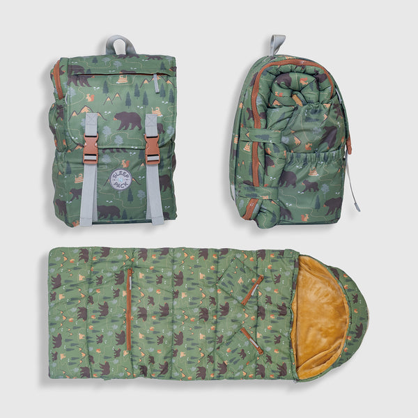 Sleep-N-Pack™ – Little Kid Size | Pals in Print: Camping Bears Trail