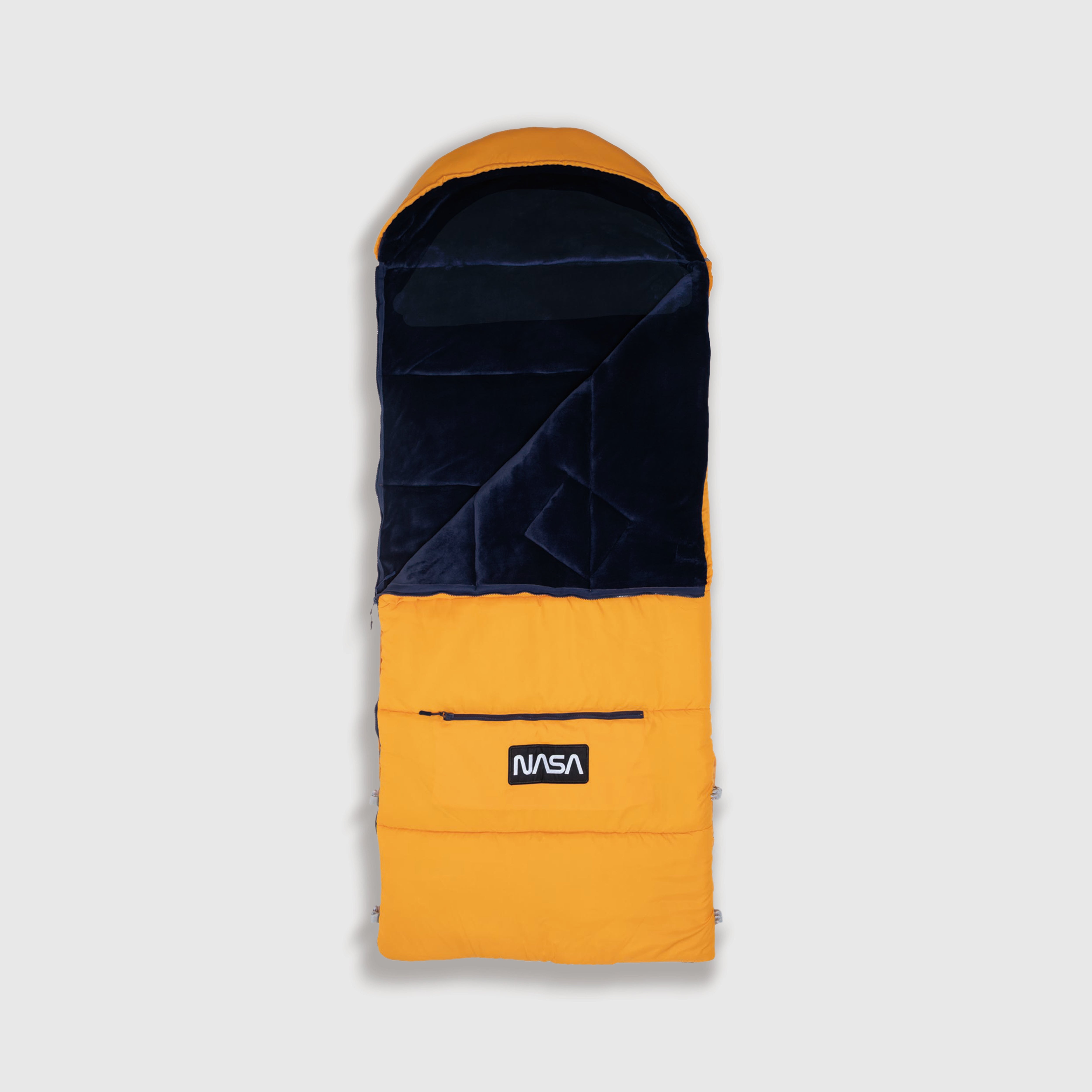 Sleep-N-Pack™ – Big Kid Size | NASA Official Logo & Patches | 2-in-1 Backpack & Sleeping Bag with Cozy Fleece Liner - ORANGE
