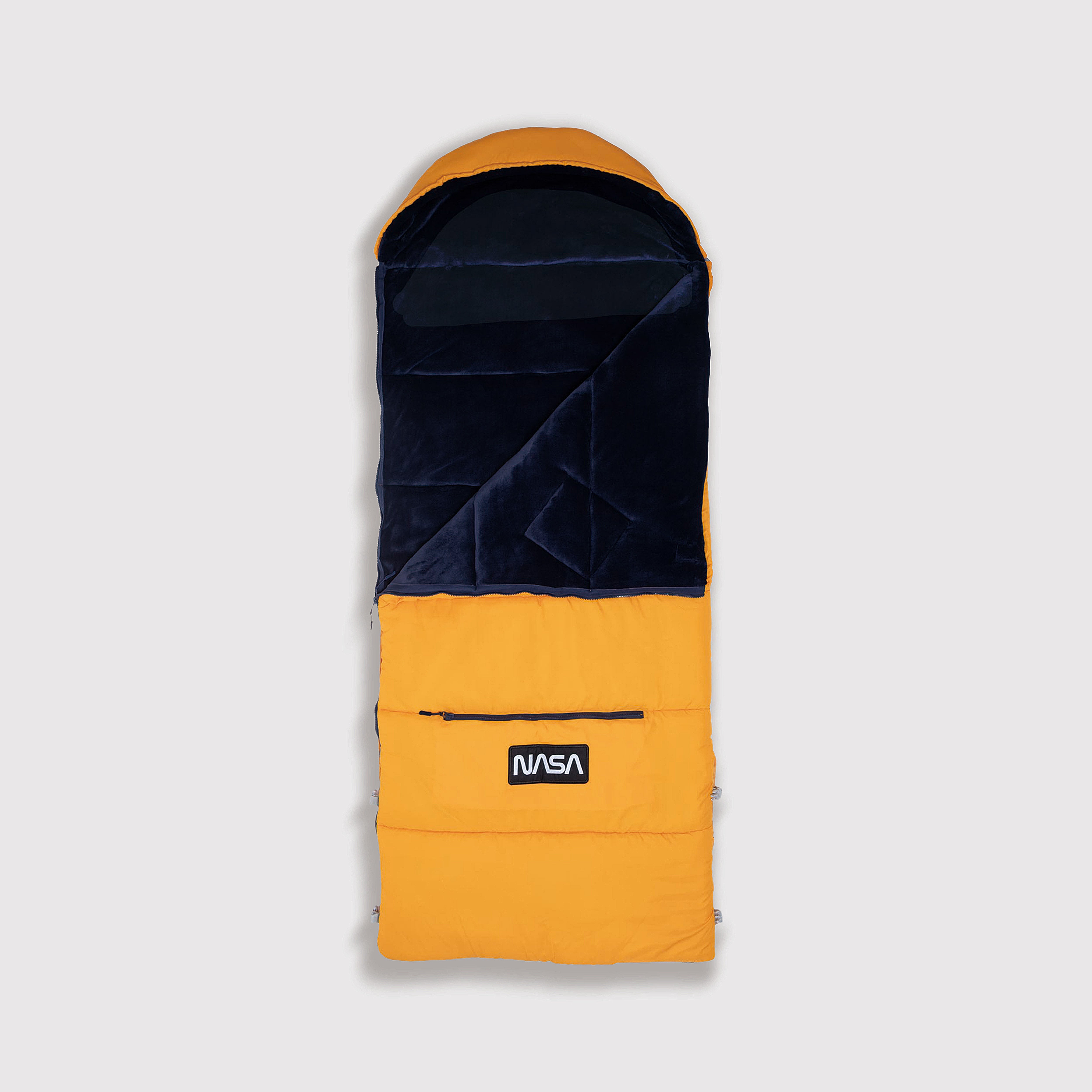Sleep-N-Pack™ – Big Kid Size | NASA Official Logo & Patches | 2-in-1 Backpack & Sleeping Bag with Cozy Fleece Liner - ORANGE