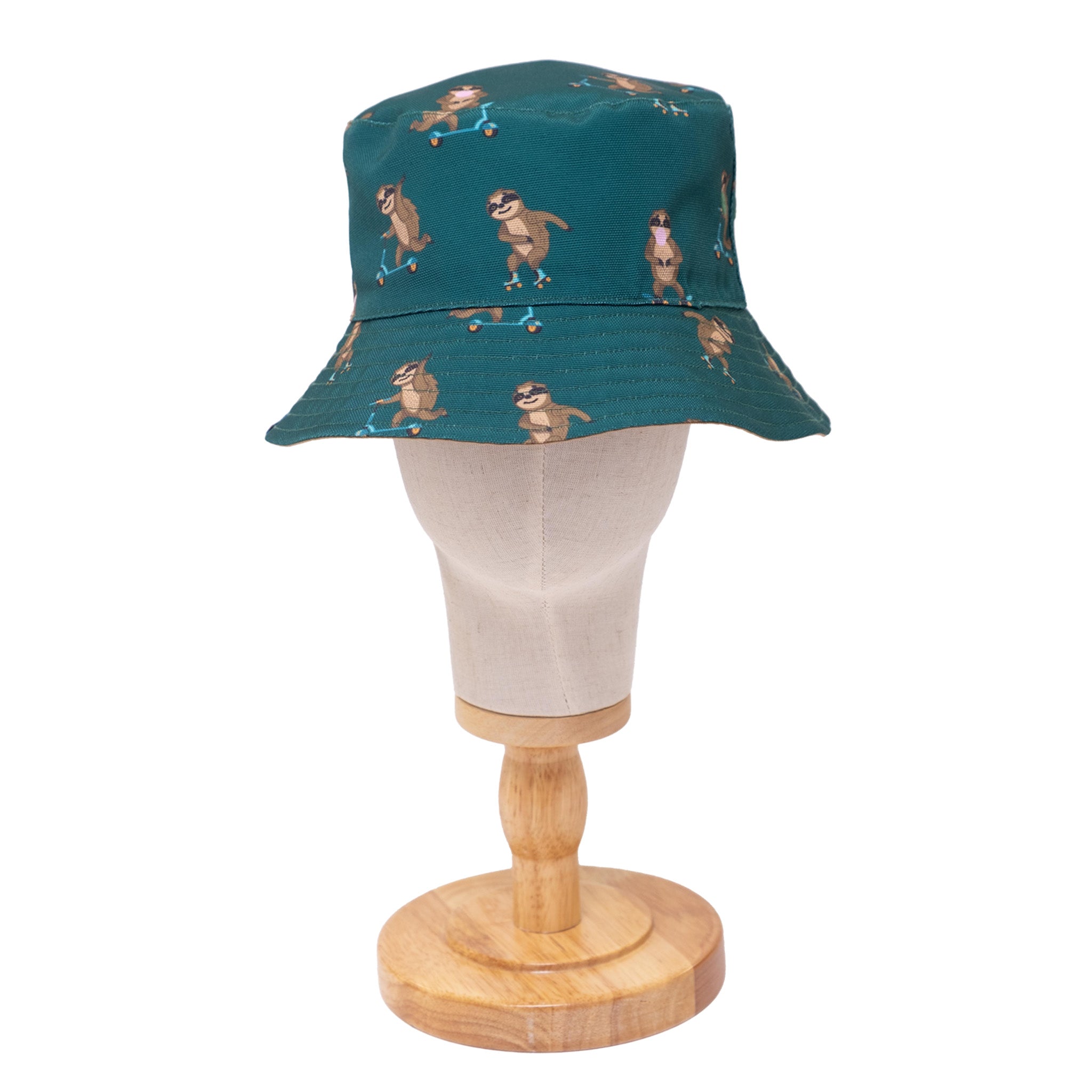 Reversible Bucket Hat – Pals in Print Collection: Skating Sloths