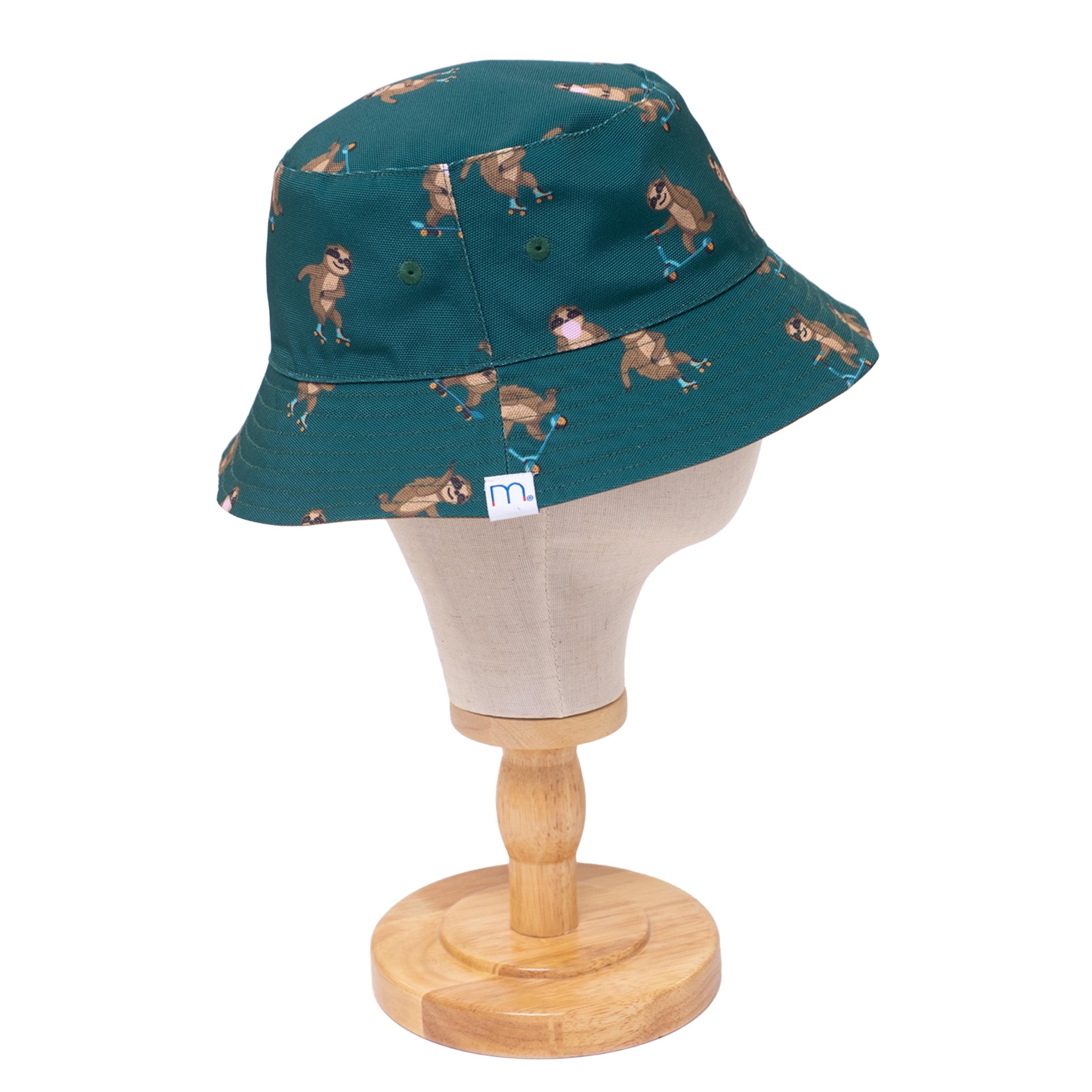 Reversible Bucket Hat – Pals in Print Collection: Skating Sloths