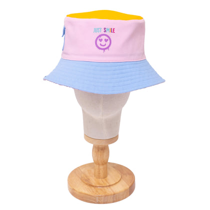 Reversible Bucket Hat – Pink Smile