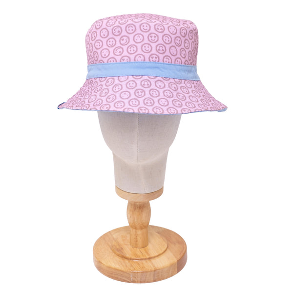 Reversible Bucket Hat – Pink Smile