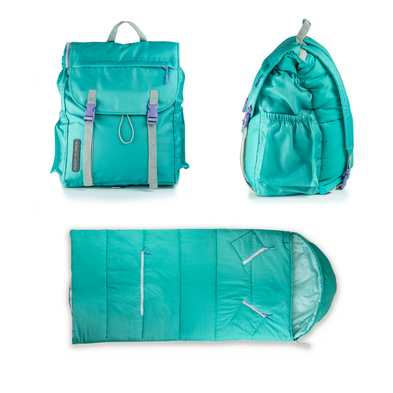 Sleep-n-pack: Packable Sleeping Bag, Big Kid 7-12+ yrs - TeaCup Teal