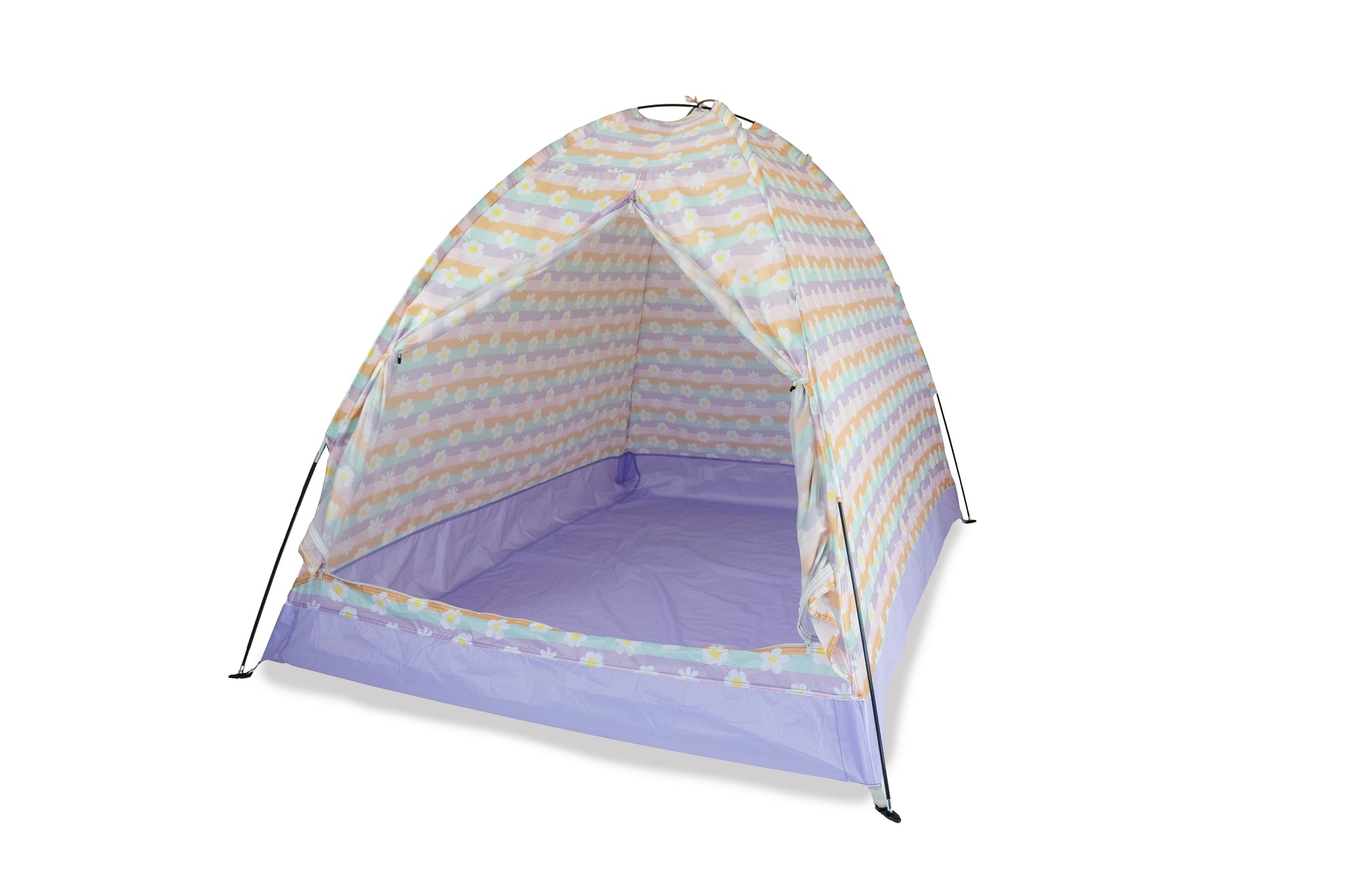 Indoor/Outdoor Camping Play Tent - Happy Daisy Stripes