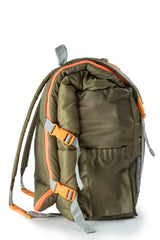 Sleep-n-pack: Kid's Sleeping Bag Backpack, Outdoor Rated, Olive Green/Bright Orange