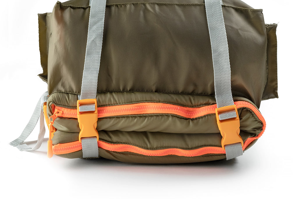 Sleep-n-pack: Kid's Sleeping Bag Backpack, Outdoor Rated, Olive