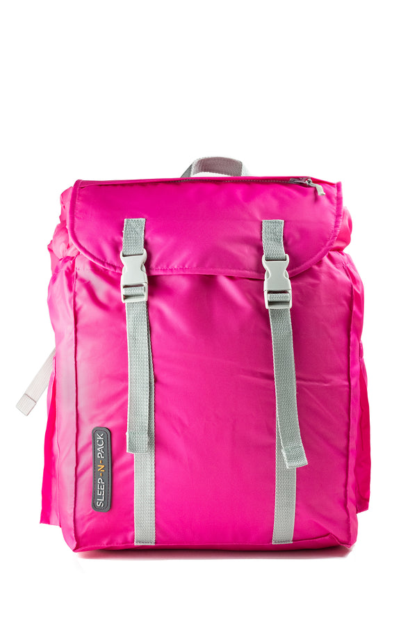 Sleep-n-pack: Packable Sleeping Bag, Big Kid 7-12+ yrs - Hibiscus Pink/Coconut Sherpa