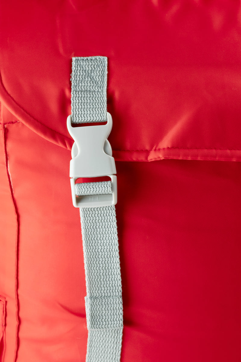 Sleep-n-pack: Packable Sleeping Bag, Big Kid 7-12+ yrs - Fiery Red/Grey Sherpa
