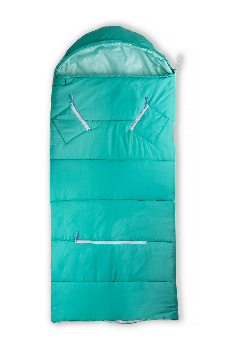 Sleep-n-pack: Packable Sleeping Bag, Big Kid 7-12+ yrs - TeaCup Teal